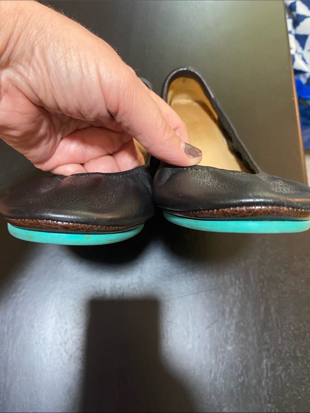 Tieks Black Leather Ballet Flats with Box - Picture 8 of 9